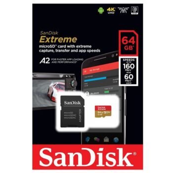 بطاقة ذاكرة SanDisk Extreme 64 جيجا بايت SDXC UHS-I كاميرا أكشن GoPro بطاقة ذاكرة 4K U3 160 ميجا بايت / ثانية A2