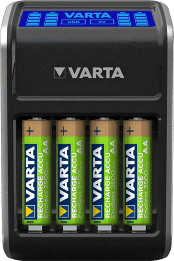 شاحن بطاريات فارتا بشاشة مع بطاريات LCD PLUG CHARGER