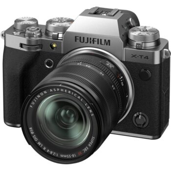 كاميرا فوجي FUJIFILM X-T4 Mirrorless Camera with 18-55mm Lens (Silver)
