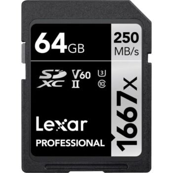 ذاكرة تخزين Lexar 64GB Professional 1667x UHS-II SDXC Memory Card