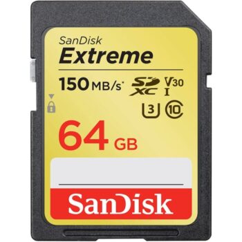 كارت ذاكرة (ميموري كارد) -SanDisk 64GB Extreme UHS-I SDXC Memory Card