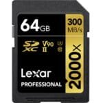 ذاكرة تخزين Lexar 64GB Professional 2000x UHS-II SDXC Memory Card
