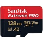 ذاكرة تخزين Extreme PRO 128 GB microSDXC + SD Adapter  170MBs A2