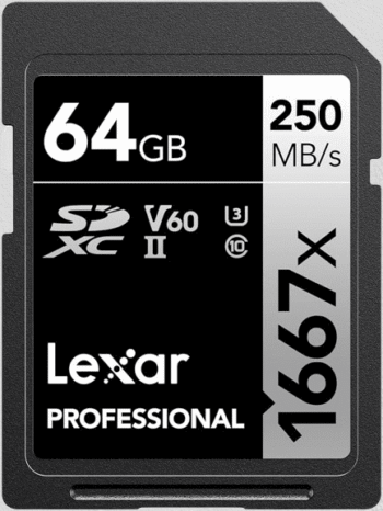 Lexar 64GB Professional 1667x 250MB/s 120MB/s