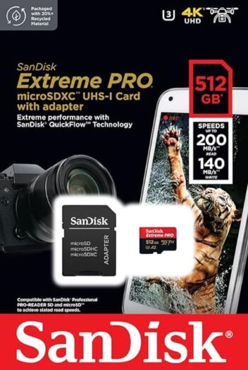 SanDisk Extreme PRO microSDXC UHS-I Memory Card 512 GB
