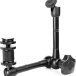 ذراع سحري قابل للتعديل مع تركيبة لحامل الحذاء الساخن ومسمار ترايبود 1/4 بوصة لأجهزة التصوير، وشاشات LCD، وأضواء الفلاش LED (طول 11 بوصة)