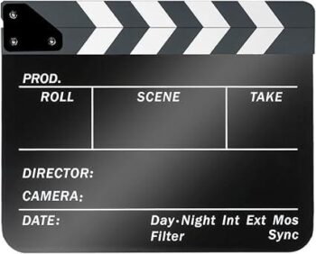 Acrylic Plastic 10x12in (25x30cm) Dry Erase Director's Clapboard – Movie Clapper Board with White/Black Sticks