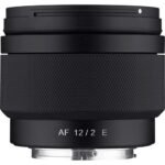 "Samyang 12mm f/2.0 AF lens for Sony E-mount close-up"
