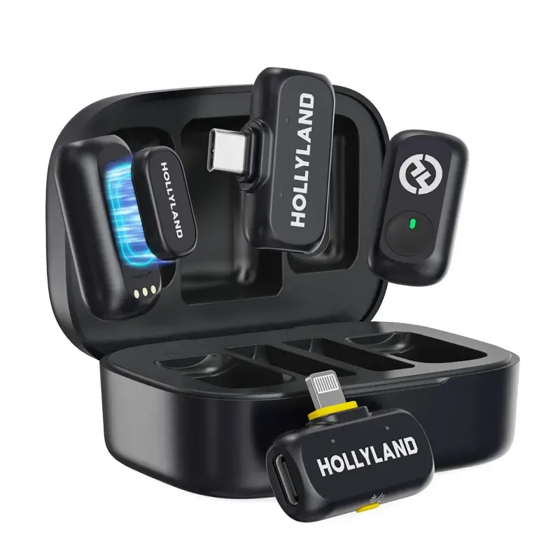 Wireless-Microphone-Lark-A1-11 (1) Hollyland LARK A1 Duo 2-Person Wireless Microphone System Combo