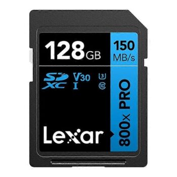 Lexar Professional 800X 128GB U3 V30 SDXC Memory Card – 150MB/s High