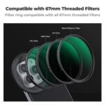 K&F CONCEPT 6.1 inch Magnetic Lens Filter Mount Adapter with 67mm CPL Filter for iPhone, Compatible with 17/16/15/14/13/12, 16/15/14/13/12 Pro