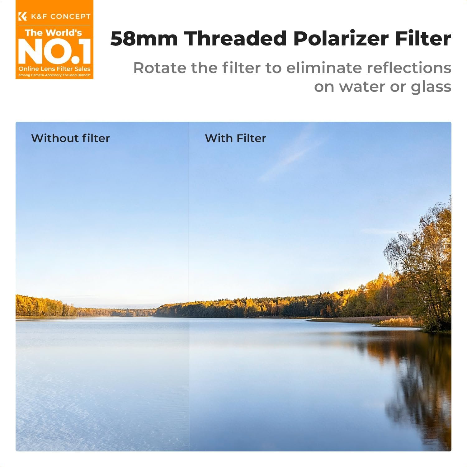 K&F CONCEPT Double-Sided Magnetic Lens Filter Mount Adapter with 58mm CPL Filter (1)