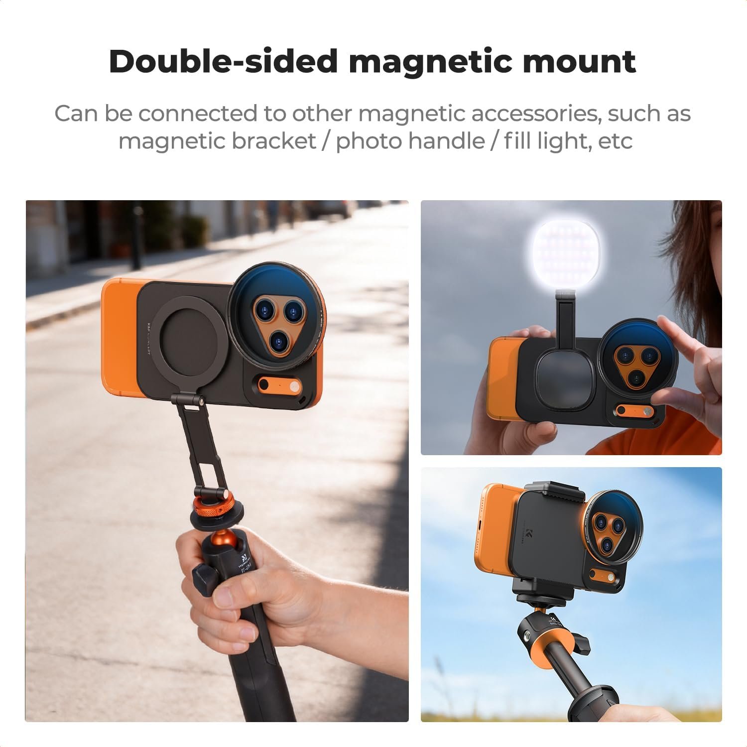 K&F CONCEPT Double-Sided Magnetic Lens Filter Mount Adapter with 58mm CPL Filter (3)