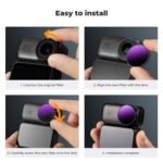 مرشحات K&F CONCEPT من طرازات ND8 وND16 وND32 وND64 المتوافقة مع كاميرا DJI Osmo Nano