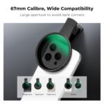 K&F Concept 67mm Clip-on ND2-32 Phone Camera Lens Filter Kit, Multi-Coated Variable Neutral Density Light Reduction Filter Compatible with iPhone 16 15 14 13 12 11 and Other Smart Phone