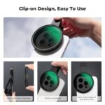 K&F Concept 67mm Clip-on ND2-32 Phone Camera Lens Filter Kit, Multi-Coated Variable Neutral Density Light Reduction Filter Compatible with iPhone 16 15 14 13 12 11 and Other Smart Phone
