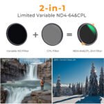 مرشح K&F Concept Nano-X Series 2 في 1 متغير ND و CPL (67 مم، من 2 إلى 6 درجات)