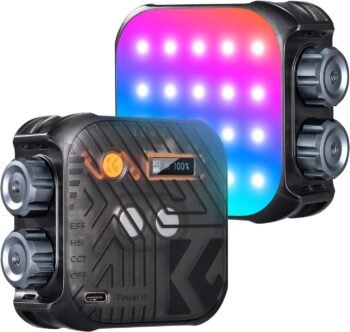 K&F Concept RGB Video Light 2500-9900K CRI96+ 2000mAh Black (KF34.036) About this item Professional Bi-Color RGB Video Lights.The newly designed RGB portable photography light features 60 high-quality LED beads, 20 white, 20 warm light beads and 20 RGB beads respectively, with a color rendering index CRI of 96+ to help you take more realistic photos and videos. Two Light Modes. CCT mode, supports 2500K-9900K color temperature adjustment, and the brightness can be infinitely adjusted from 1-100%; HSI mode, 0-360° adjustable hue, you can choose the hue and saturation according to your needs. K&F Concept RGB Video Light 2500-9900K CRI96+ 2000mAh Black (KF34.036)Built-in LED Screen.You can clearly see the current parameter value of the light, which is easy for you to operate and adjust; the metal knob design of infinity allows you to adjust to a more accurate value. Magnetic Design.There is a magnet on the back of the product, which can be attached to metal objects, and there is also a lanyard hole designed on the product casing with a lanyard, so that it can be hung on the wrist to carry, or hung on a hook for storage.