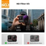 مجموعة مرشحات الكثافة المحايدة (ND) من K&F Concept بنظام التثبيت السريع، متوافقة مع طراز العدسة الجديد لـ Insta360 Ace Pro 2 (غير مخصصة للعدسة المربعة)، حزمة من 4 مرشحات من الزجاج البصري المطلي بطبقات متعددة لتقليل الإضاءة: ND8، ND16، ND32، ND64