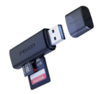 قارئ بطاقات 2 في 1 من Pisen مزود بواجهة USB 2.0
