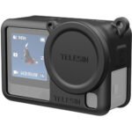غطاء سيليكون من TELESIN مزود بغطاء عدسة لكاميرا DJI Osmo Action 6
