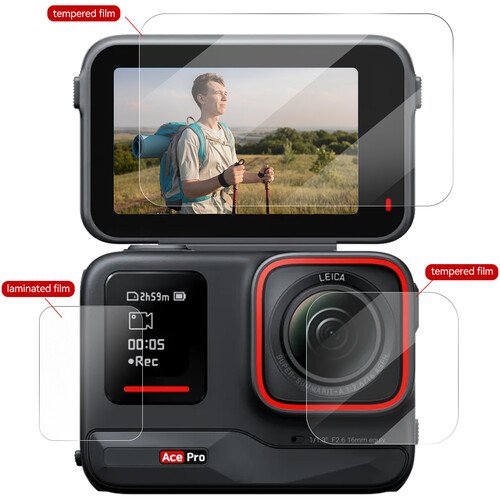 TELESIN Tempered Glass Film Set for Insta360 ACE Pro (2)