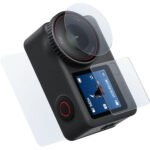 مجموعة عدسات وواقيات الشاشة من الزجاج المقوى من TELESIN لكاميرا DJI Osmo Action 6